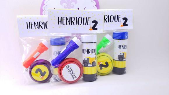 Kit Diversão Lembrancinha Obras com Ioiô e Bolha