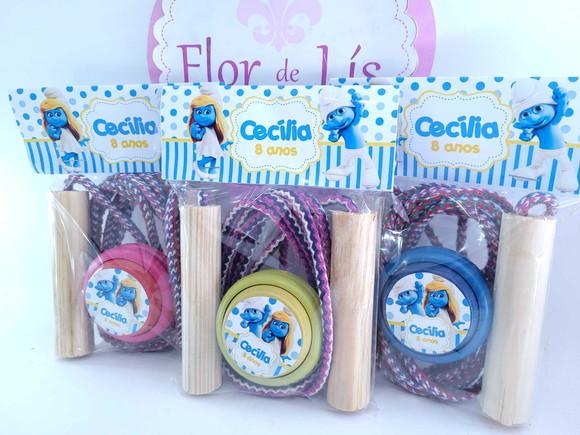 Kit Diversão Lembrancinha os Smurfs Corda Ioiô Lembrancinha
