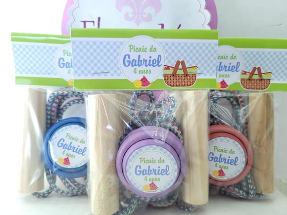 Kit Diversão Lembrancinha Piquenique Menino Corda e Ioiô