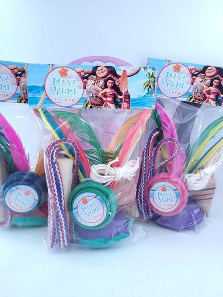 Kit Diversão Moana Corda Peteca Ioio Pião Lembrancinha