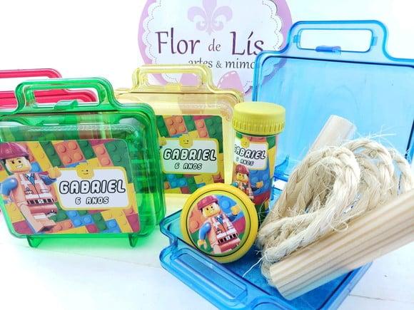 Kit Diversão na Maleta Lego Lembrancinha com Corda
