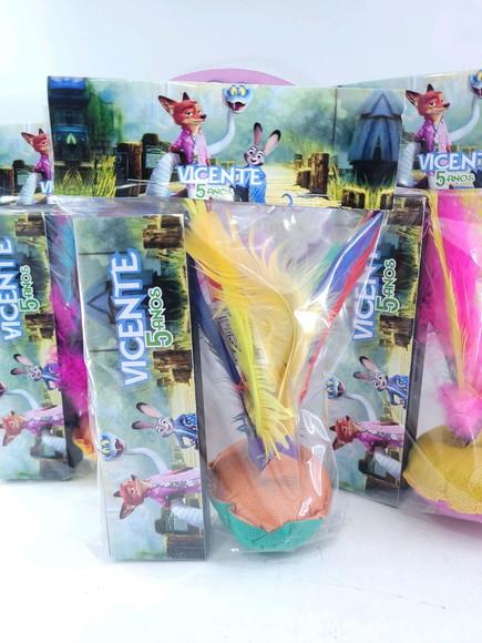Kit Diversão Peteca e Dominó Zootopia Animais Lembrancinha