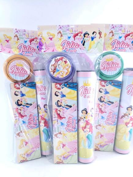 Kit Diversão Princesas com Vareta Dominó e Ioiô Lembrancinha