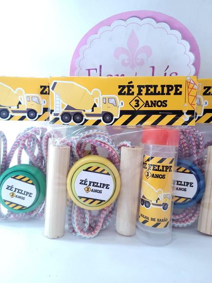 Kit Diversão Trator e Obras Corda Bolha e Ioiô