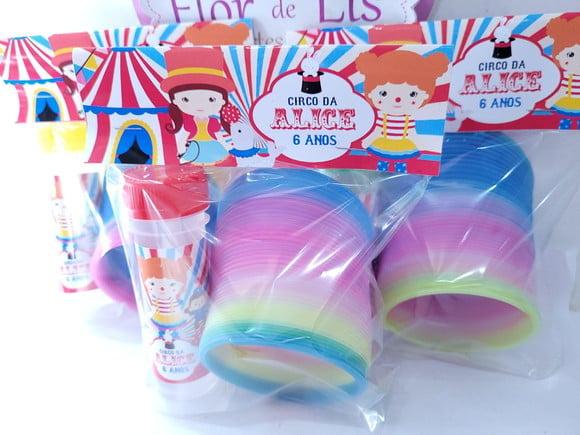 Kit Divertido Circo Menina Mola e Bolha Lembrancinha
