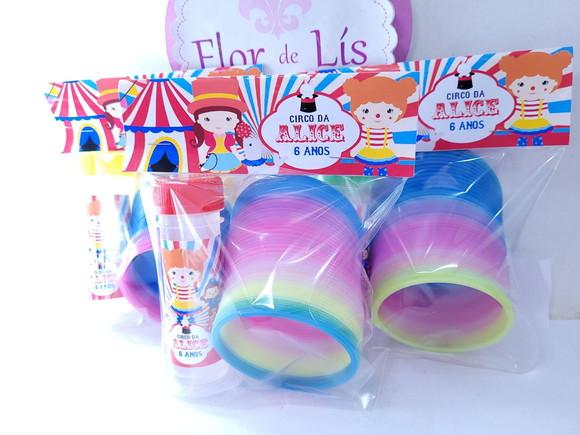 Kit Divertido Circo Menina Mola e Bolha Lembrancinha