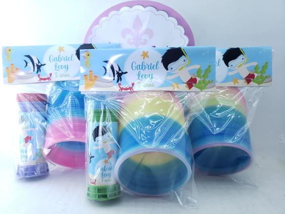 Kit Divertido com Mola e Bolha Fundo do Mar