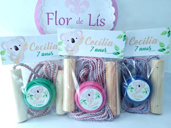 Kit Divertido Coala Lembrancinha Personalizada Corda e Ioiô