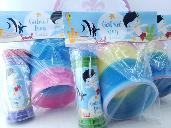 Kit Divertido com Mola e Bolha Fundo do Mar
