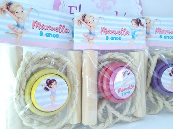 Kit Divertido Ginástica Rítmica Lembrancinha Corda e Ioiô