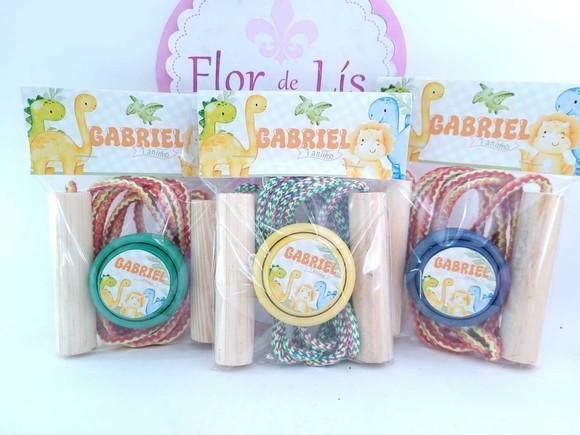 Kit Divertido Lembrancinha Dinossauro Baby Corda e Ioiô