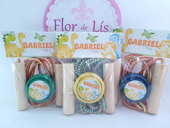 Kit Divertido Lembrancinha Dinossauro Baby Corda e Ioiô