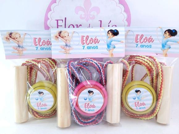 Kit Divertido Menina Ginástica Lembrancinha Corda e Ioiô