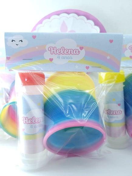 Kit Divertido Mola e Bolha Arco Íris Cores Pastéis