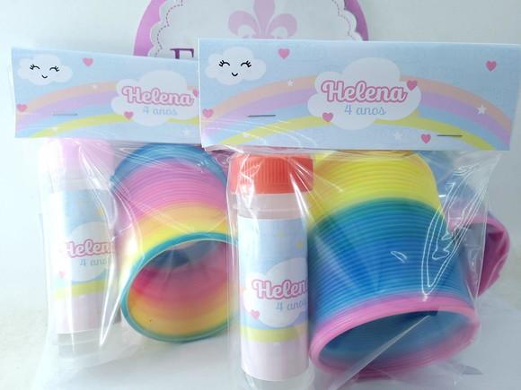 Kit Divertido Mola e Bolha Arco Íris Cores Pastéis
