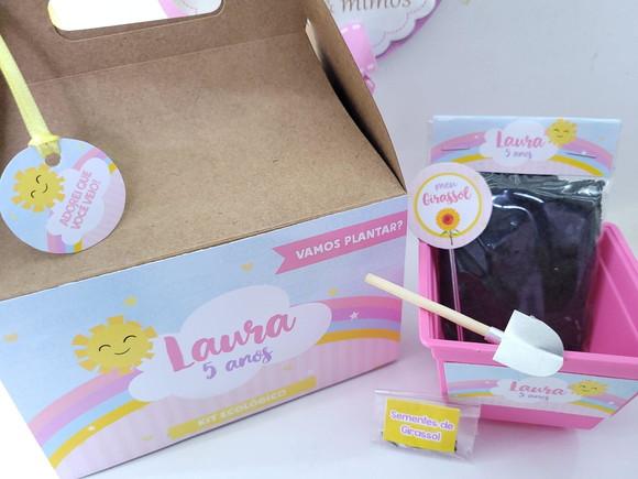 Kit Ecológico na Maleta Arco Íris e Raio de Sol Lembrancinha