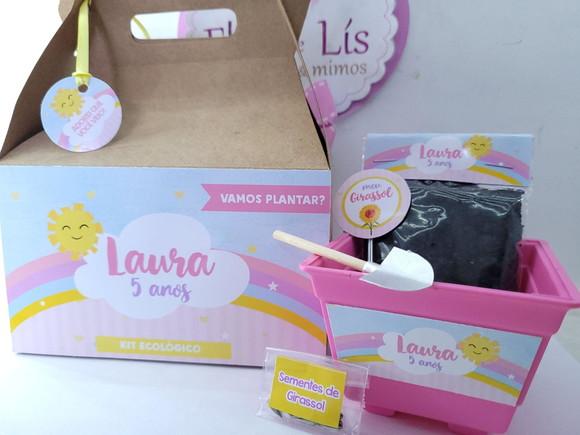 Kit Ecológico na Maleta Arco Íris e Raio de Sol Lembrancinha