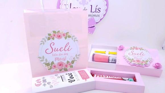 Kit Esmalte Lixa de Unhas e Prestígio Dia das Mães Sacola