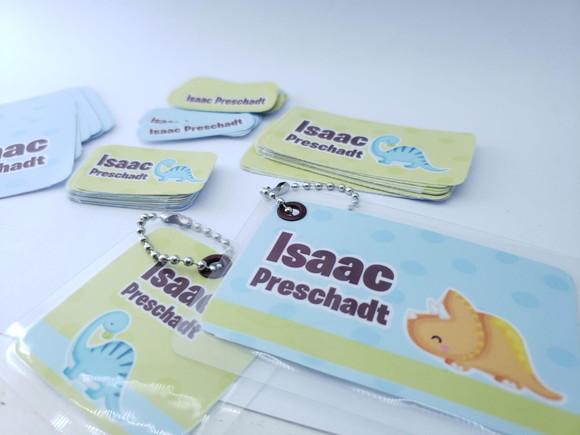 Kit Etiqueta Escolar Dinossauro Chaveiro Mochila e Lancheira
