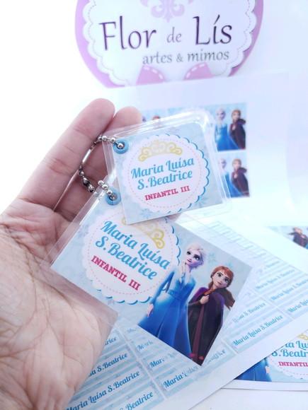Kit Etiqueta Escolar Frozen Chaveiro Mochila e Lancheira