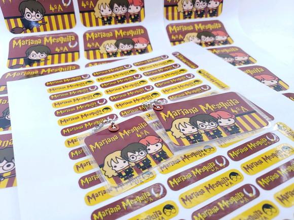 Kit Etiqueta Escolar Harry Potter Chaveiro Mochila Lancheira