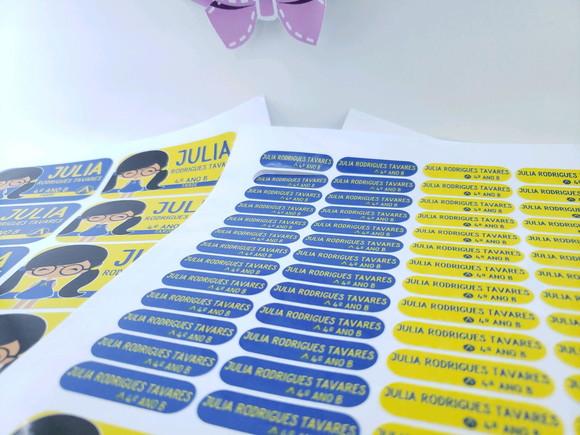 Kit Etiqueta Escolar Menina Cute Logo Escola