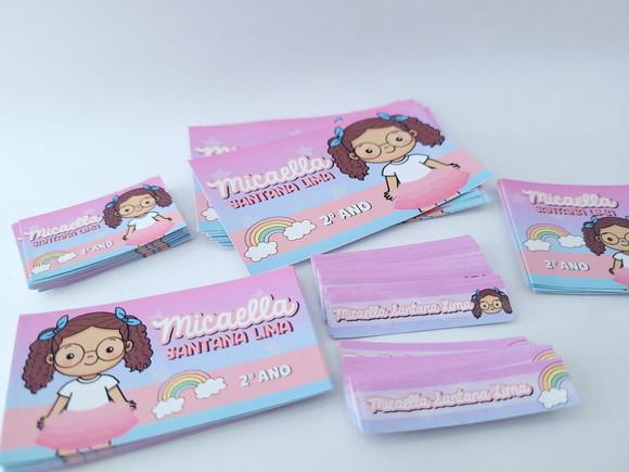 Kit Etiqueta Escolar Menina e Arco Íris Volta às Aulas
