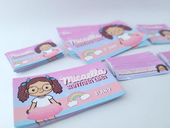 Kit Etiqueta Escolar Menina e Arco Íris Volta às Aulas