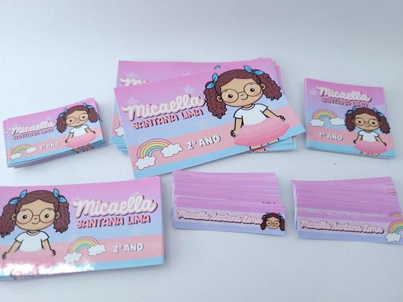 Kit Etiqueta Escolar Menina e Arco Íris Volta às Aulas