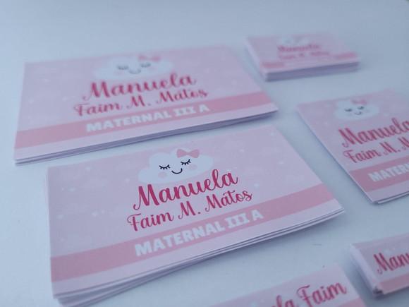 Kit Etiqueta Escolar Rosa Nuvem Menina