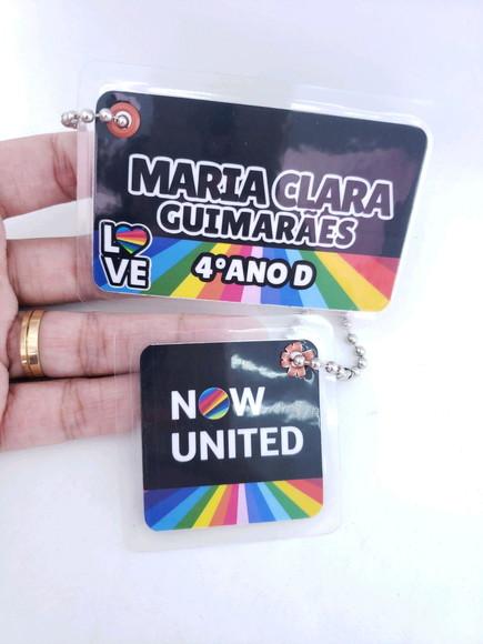 Kit Etiqueta Escolar Now United Chaveiro Mochila e Lancheira