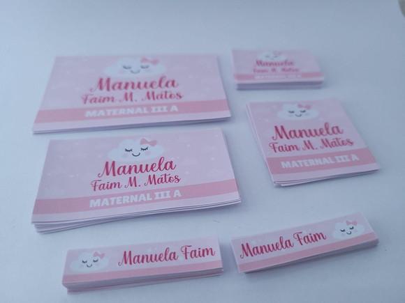 Kit Etiqueta Escolar Rosa Nuvem Menina