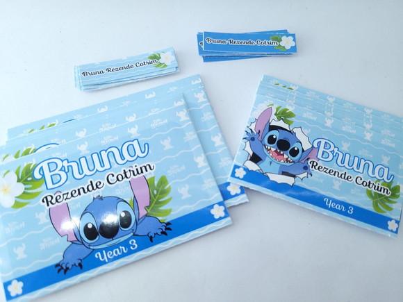 Kit Etiqueta Escolar Stitch Menina Azul