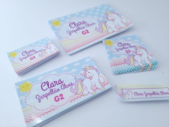 Kit Etiqueta Escolar Unicórnio Menina