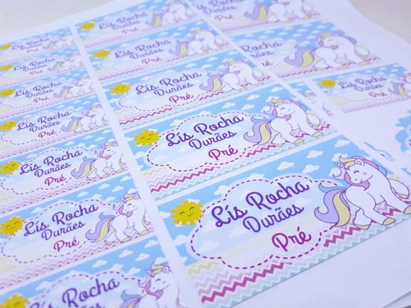 Kit Etiqueta Escolar Unicórnio