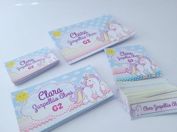 Kit Etiqueta Escolar Unicórnio Menina