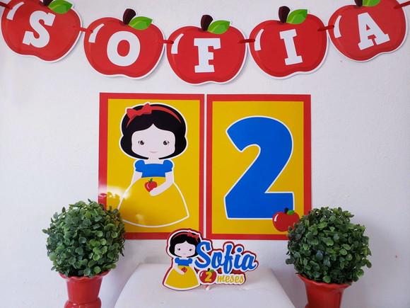 Kit Festa em Casa Branca de Neve Parede e Personalizados