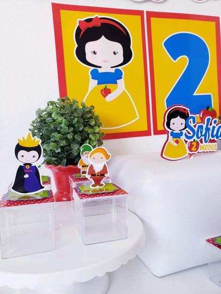 Kit Festa em Casa Branca de Neve Parede e Personalizados