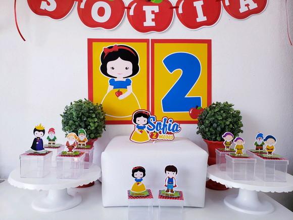 Kit Festa em Casa Branca de Neve Parede e Personalizados
