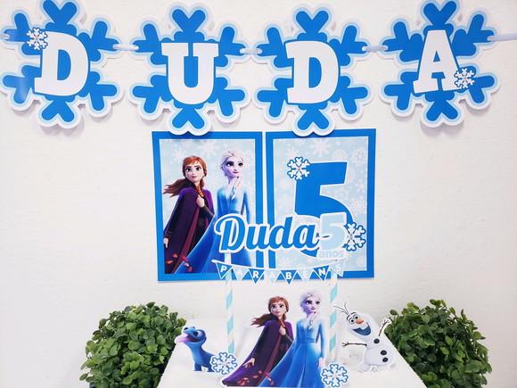 Kit Festa em Casa Frozen 2 Topo e Bandeirola
