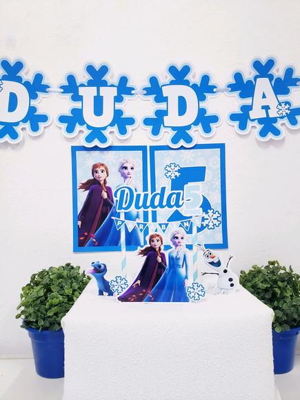 Kit Festa em Casa Frozen 2 Topo e Bandeirola