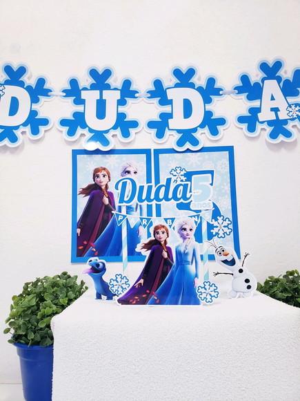 Kit Festa em Casa Frozen 2 Topo e Bandeirola