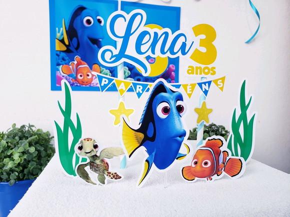 Kit Festa em Casa Procurando Dory e Nemo Topo e Bandeirola