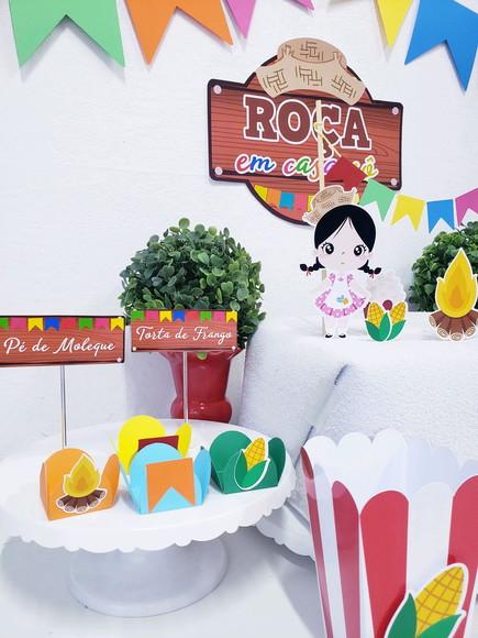 Kit Festa Junina em Casa Arraiá Personalizado