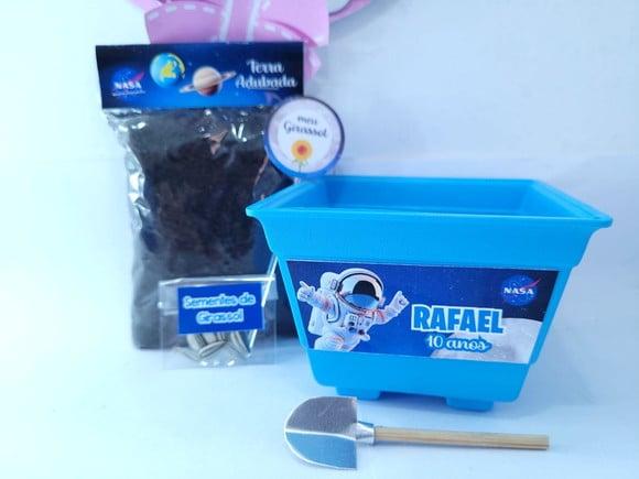 Kit Jardim Astronauta Nasa Personalizado Plantio