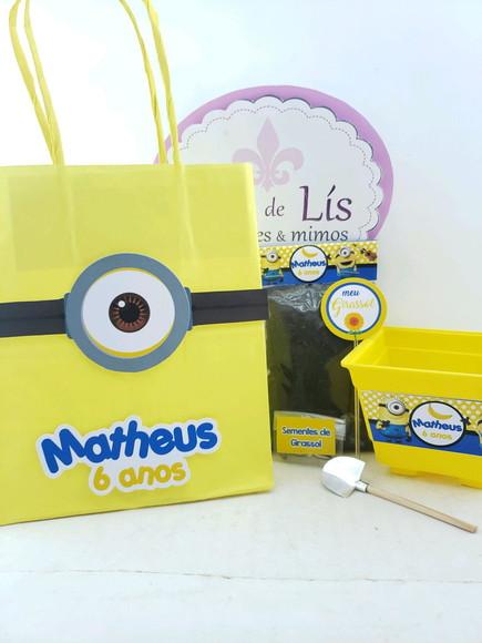 Kit Jardim Plantação Sacola Minions