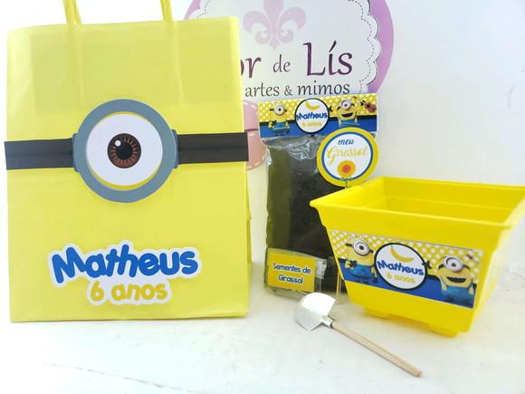 Kit Jardim Plantação Sacola Minions