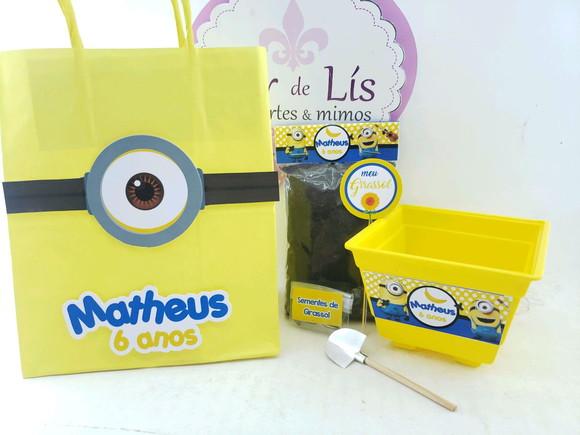 Kit Jardim Plantação Sacola Minions