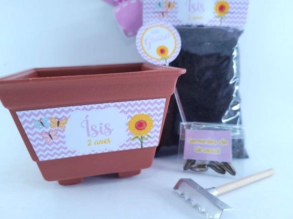 Kit Jardinagem Borboleta Meu Girassol Lembrancinha