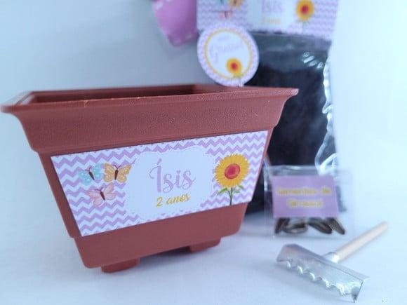 Kit Jardinagem Borboleta Meu Girassol Lembrancinha